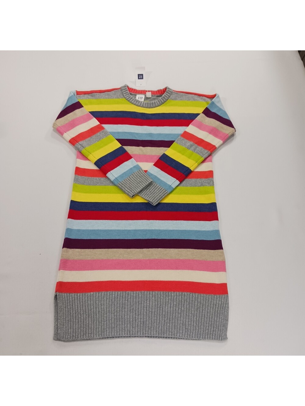 Gap Kids Girls' Multicolor Striped Cotton Blend Dress Size M (8-9)